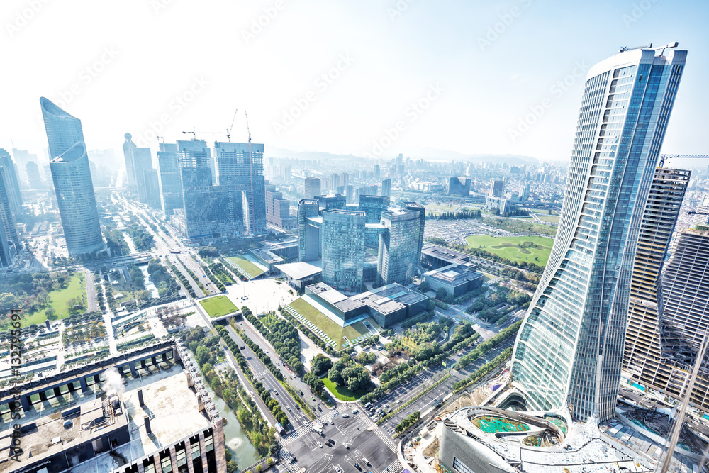 modern office buildings in midtown of modern city