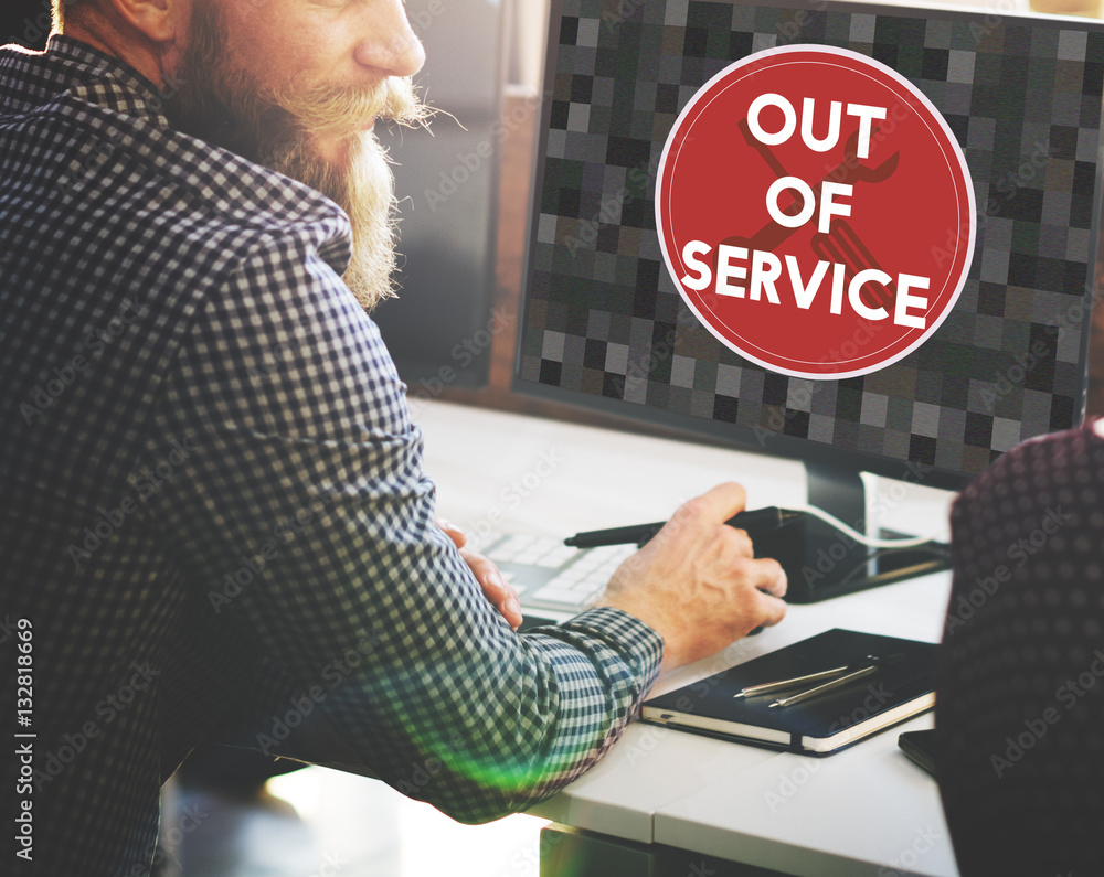 Out Of Service Sign Graphic Concept