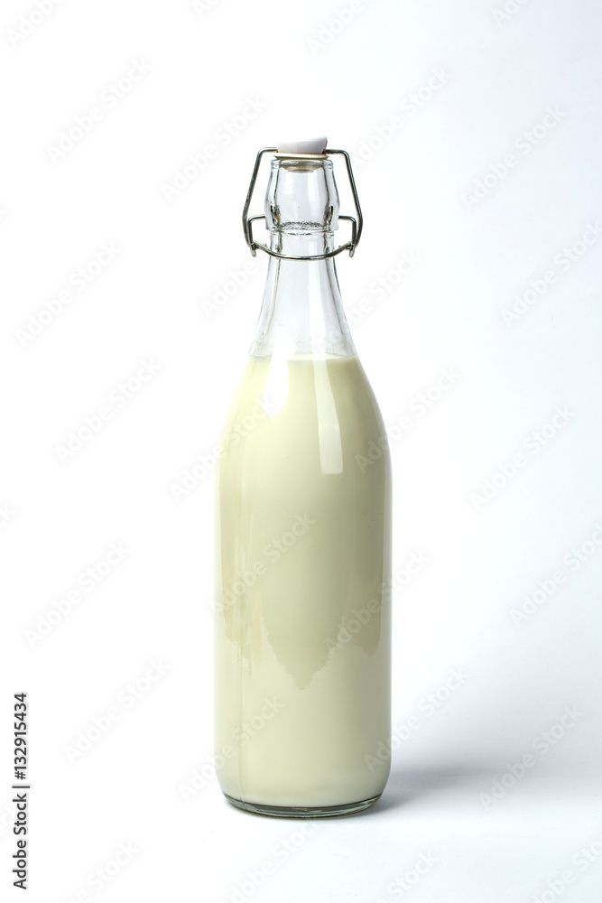 Milk bottle isolated on white background