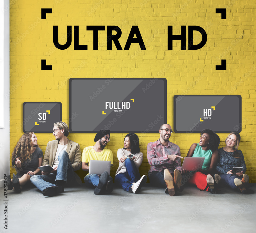 Ultra HD Definition Monitor Resolution Screen Concept