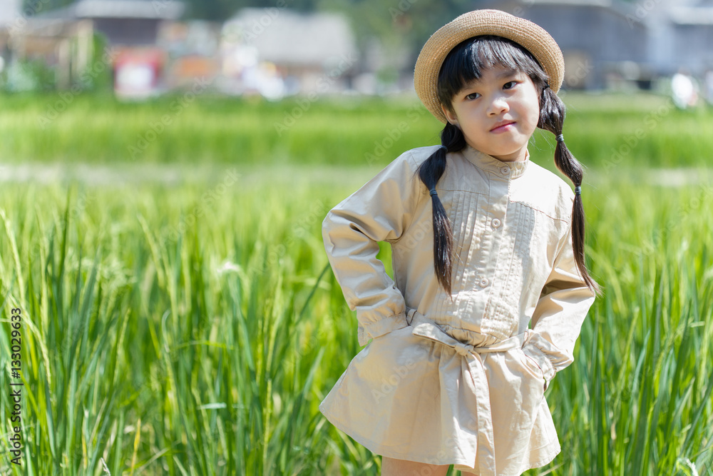 portrait children feeling happy in summer