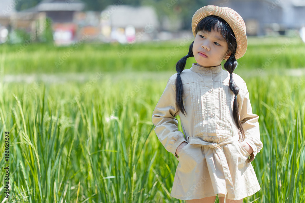 portrait children feeling happy in summer