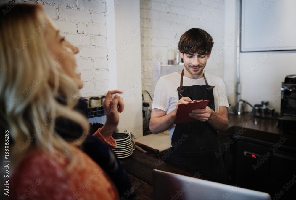 Cafe Coffee Waiter Staff Serving Cafeteria Apron Concept