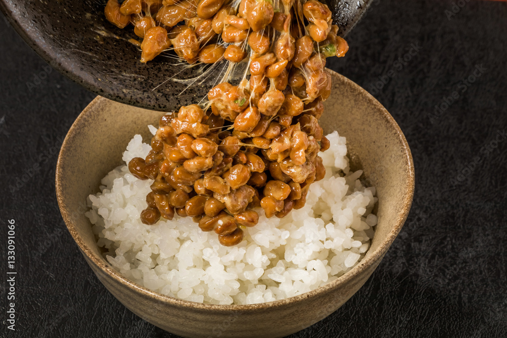 藁入り納豆　Natto Japanese foods