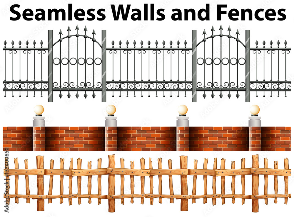 Seamless walls and fences