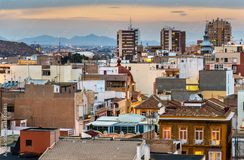 View over the city of Cartagena, Spain