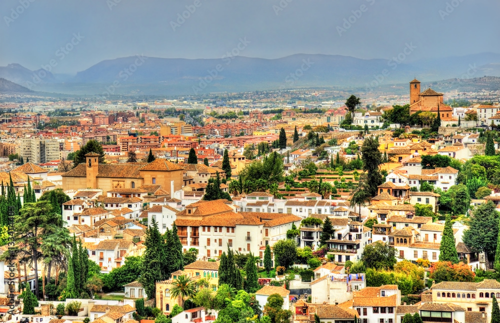 Panorama of Granada in Spain