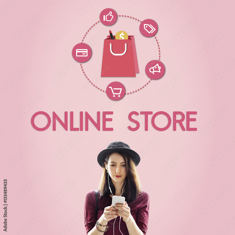 Shopping Online Buy Sale Shopahoslics Concept