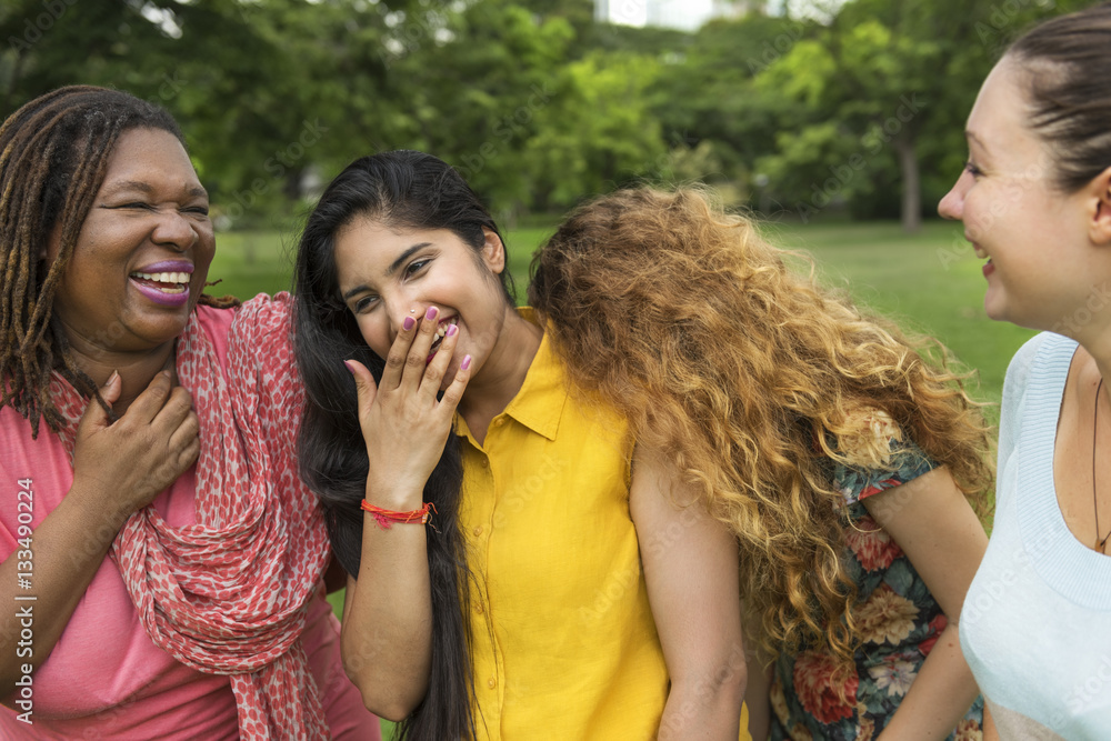 Group of Women Socialize Teamwork Happiness Concept