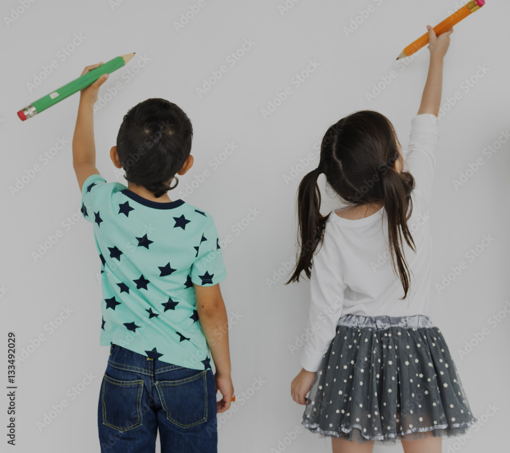 Cheerful Cute Kid Having Fun Concept