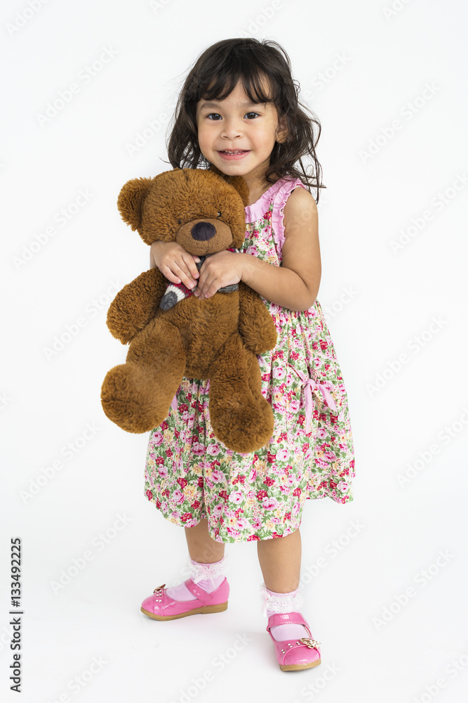 Girl Cheerful Studio Portrait Concept