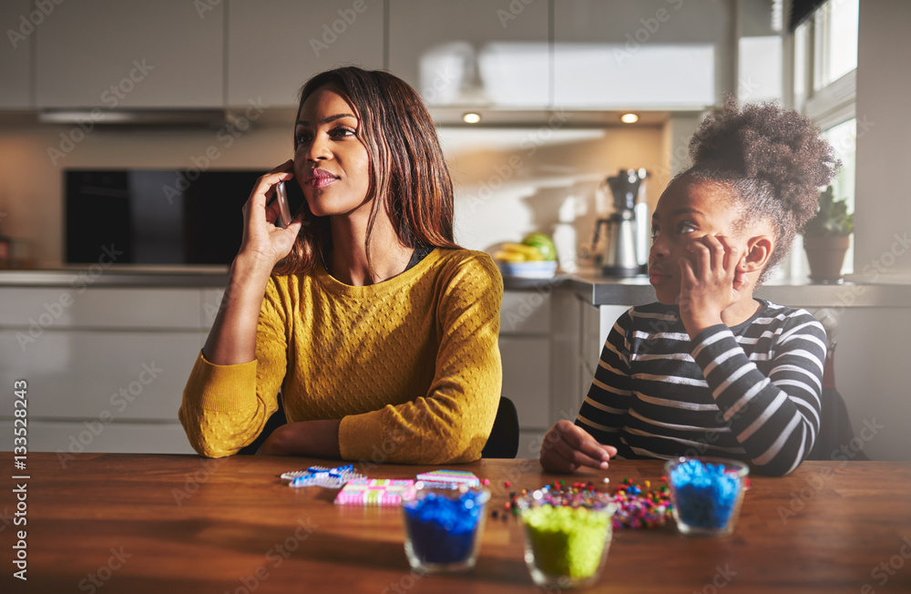 Mother talking on phone forgetting child