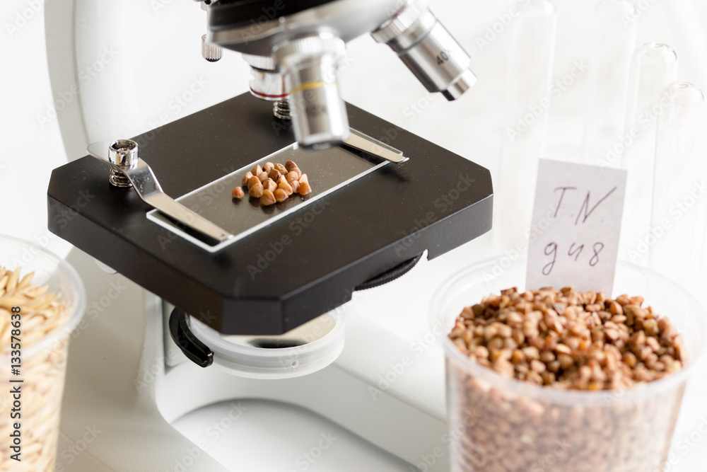 Tests for pesticides in cereal in at laboratory