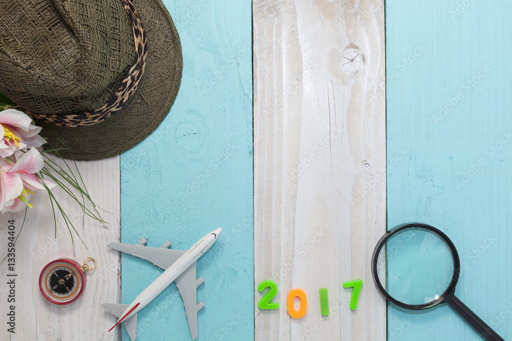 Happy New Year 2017 with Travel preparation equipment