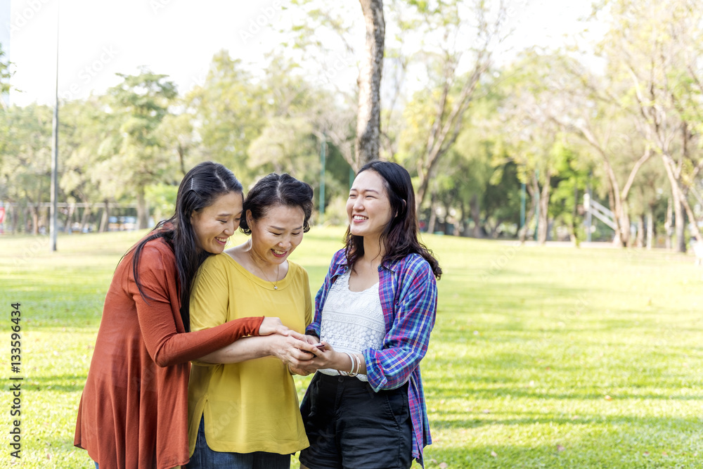 Asian Family Relaxing Lifestyle Concept