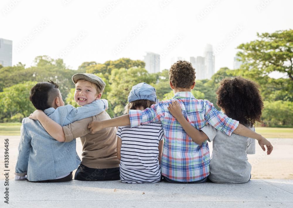 Casual Children Cheerful Cute Friends Kids Concept