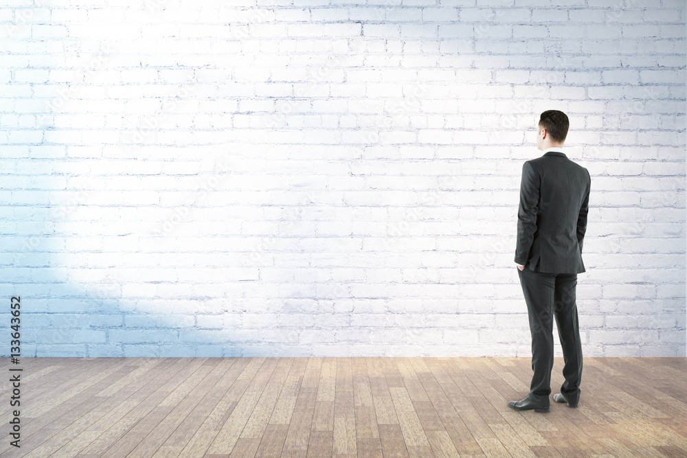 businessman standing in room