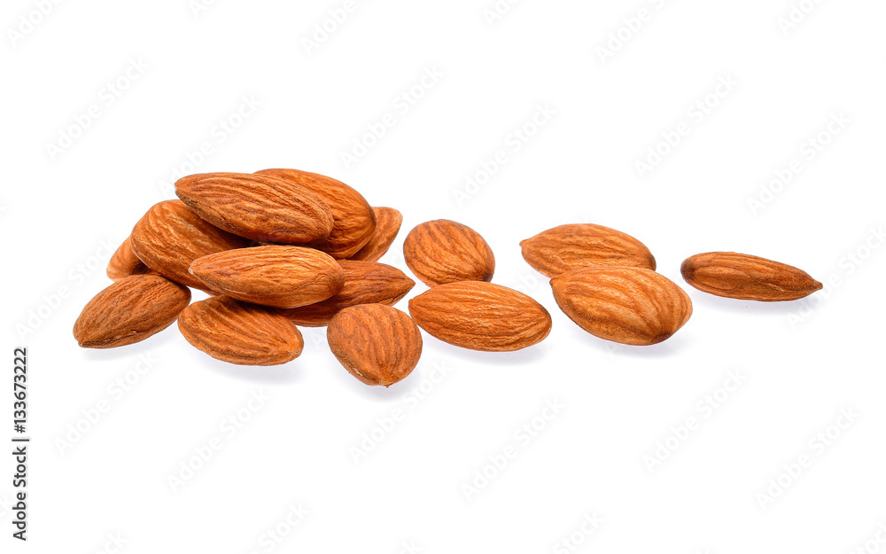 Almonds isolated on white background