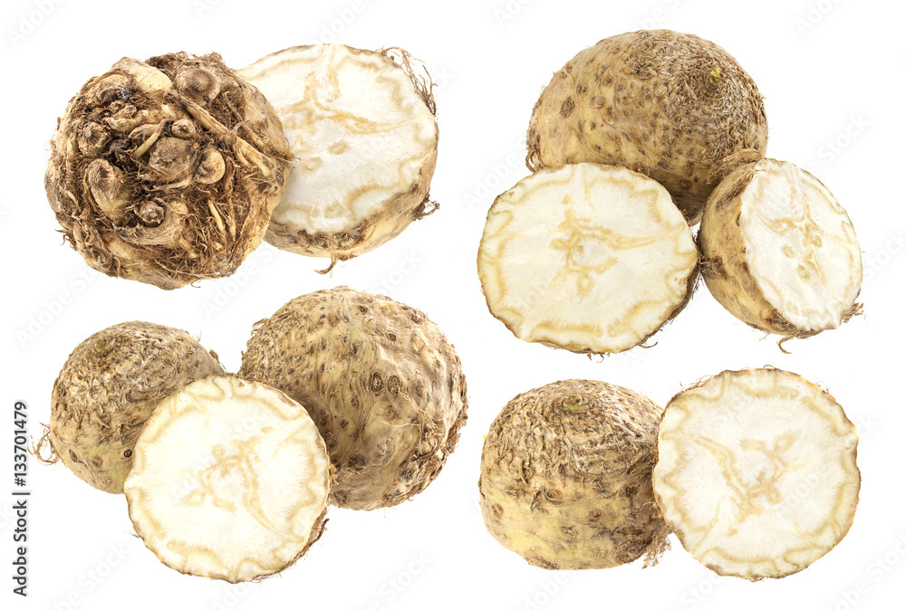 Celery root isolated on a white background