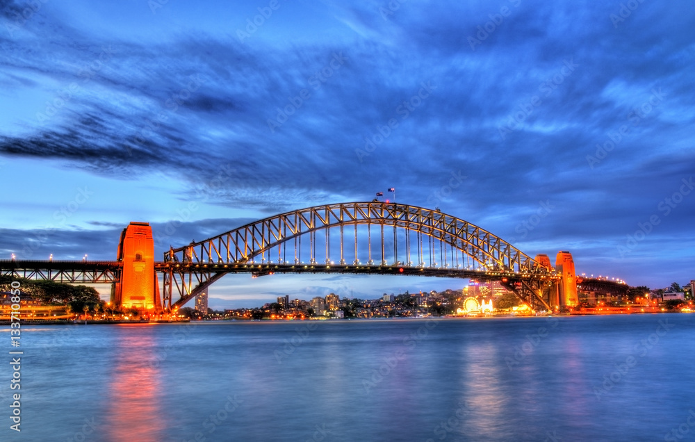 Sydney Harbour Bridge at sunset