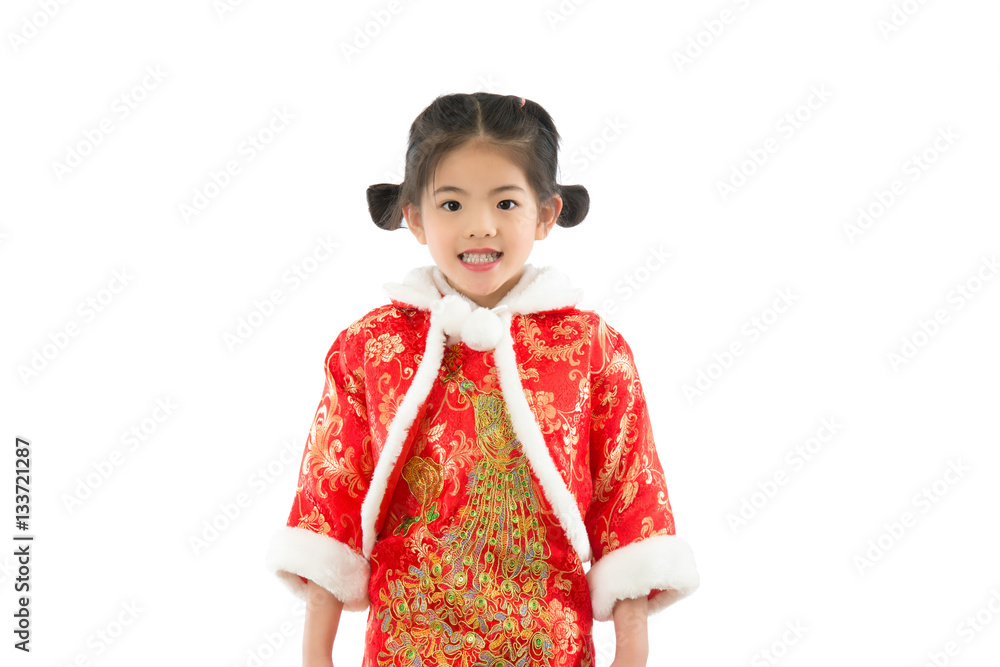 girl wearing traditional cheongsam