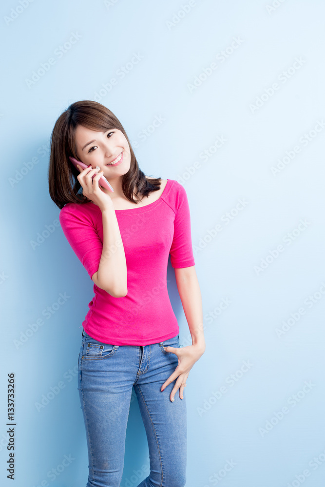 beauty woman talk on phone