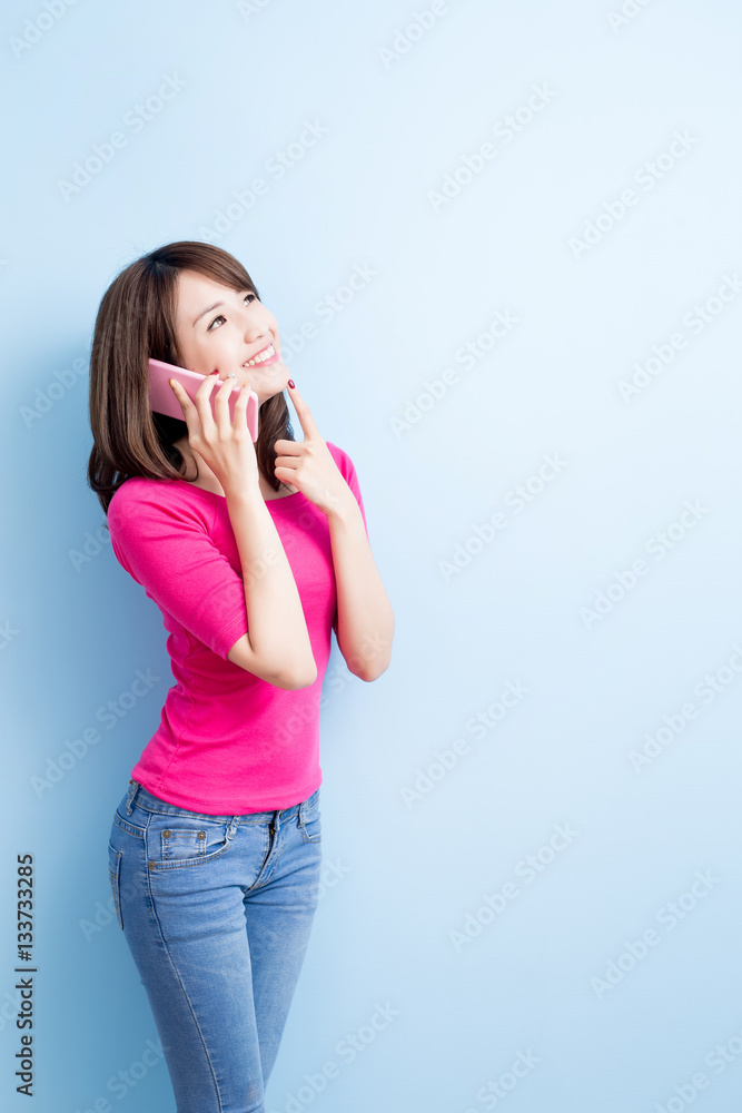 beauty woman talk on phone