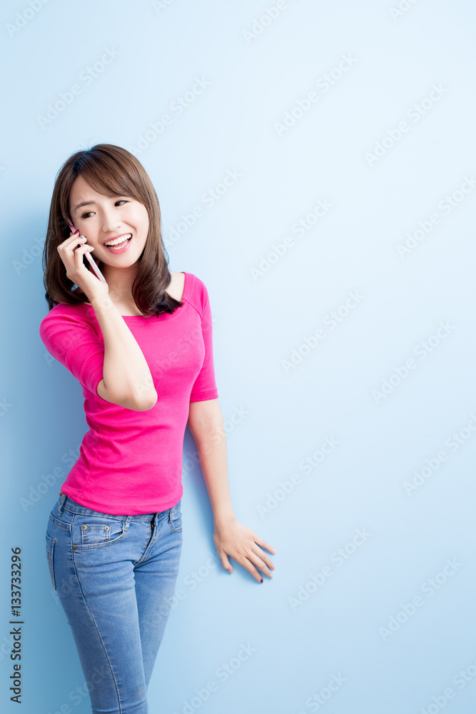 beauty woman talk on phone