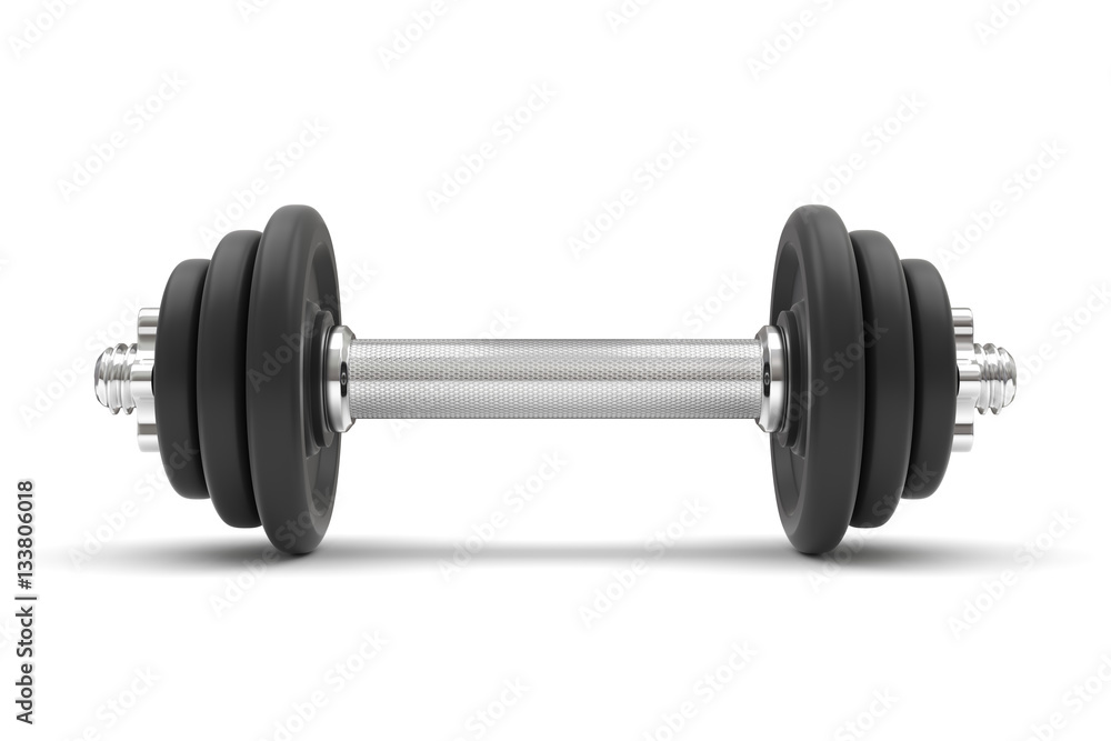 dumbbell on a white background. 3D illustration