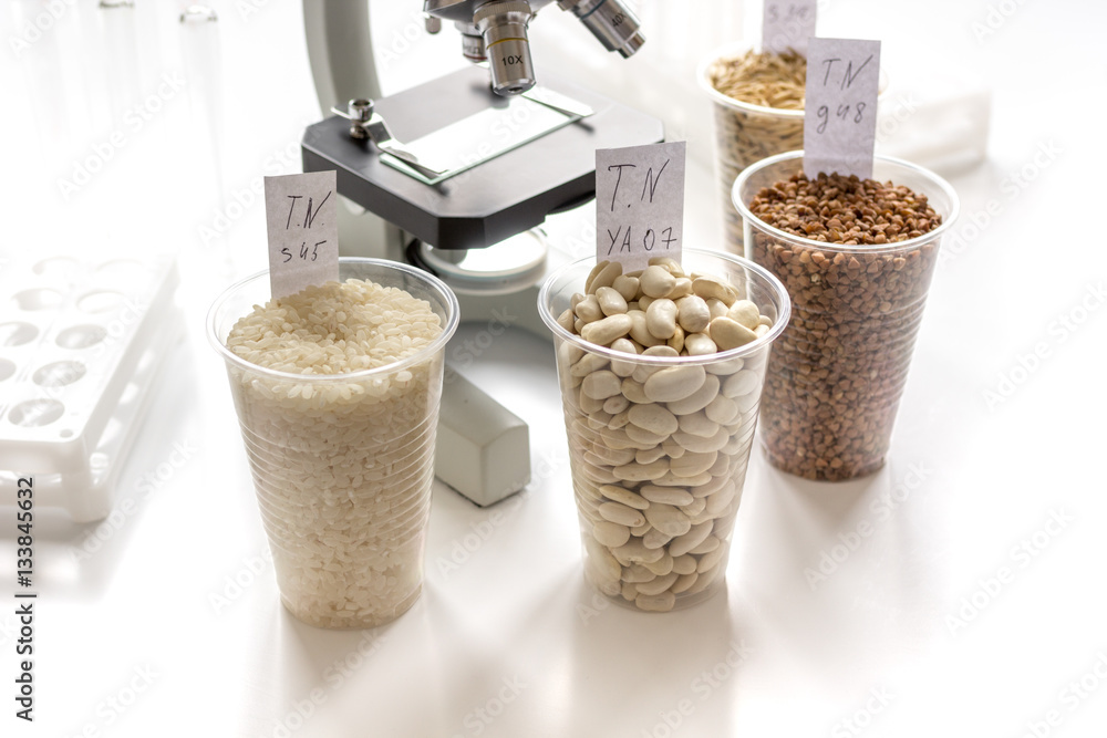 Tests for pesticides in cereal in at laboratory