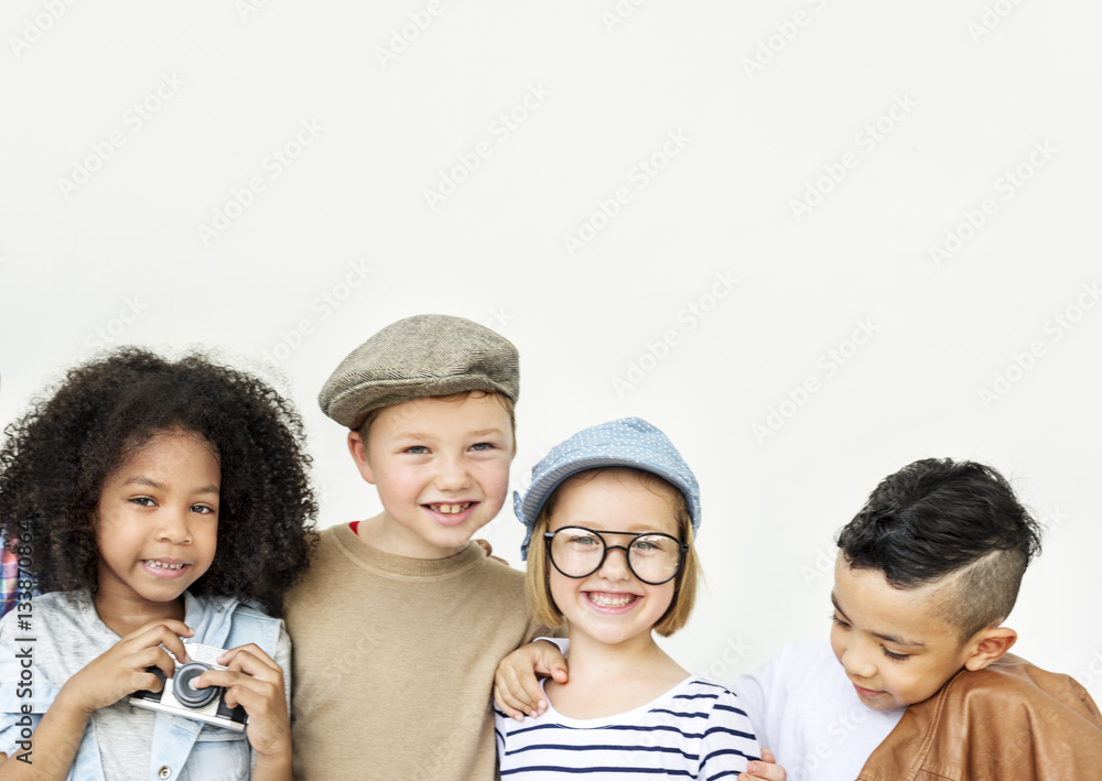 Casual Children Cheerful Cute Friends Kids Concept