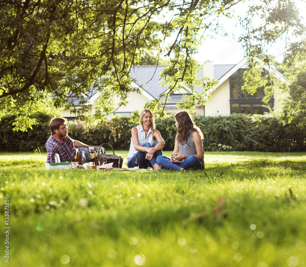 Family Picnic Outdoors Togetherness Relaxation Concept