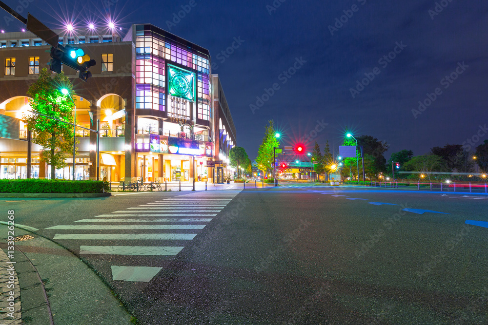 Cityscape of Yokohama city at night, Japan