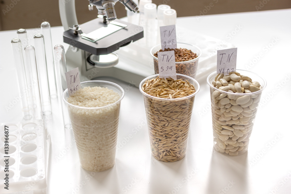 Tests for pesticides in cereal in at laboratory