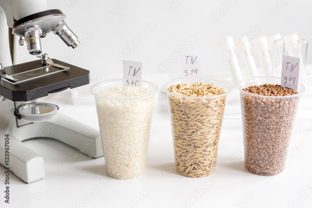 Tests for pesticides in cereal in at laboratory