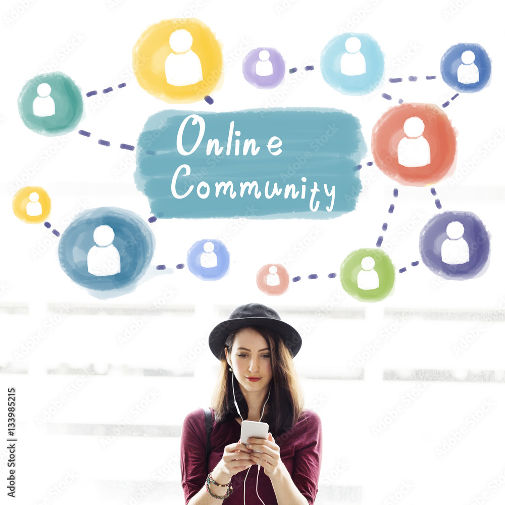 Online Community Sharing Communication Society Concept