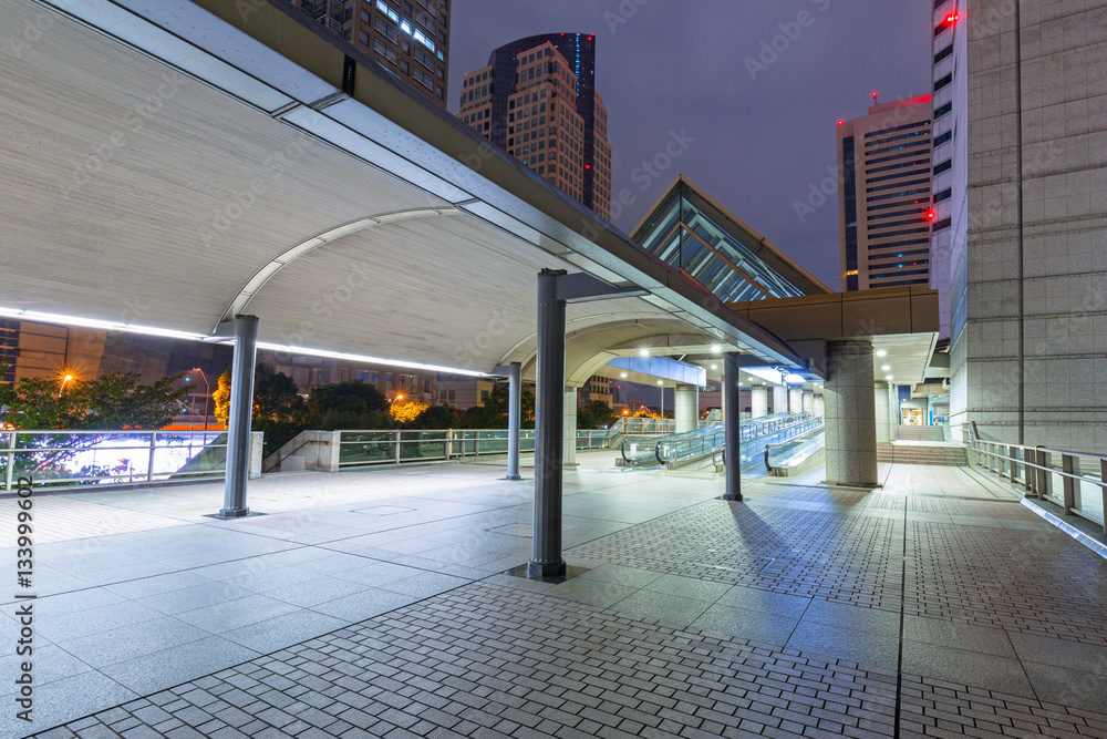 Cityscape of Yokohama city at night, Japan