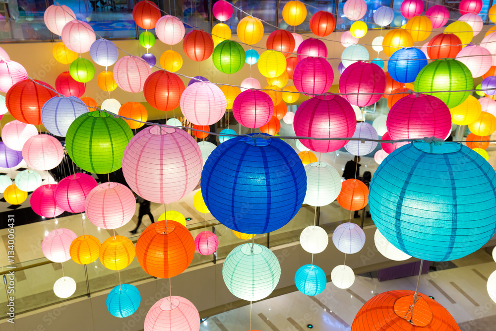 sea of colorful lanterns