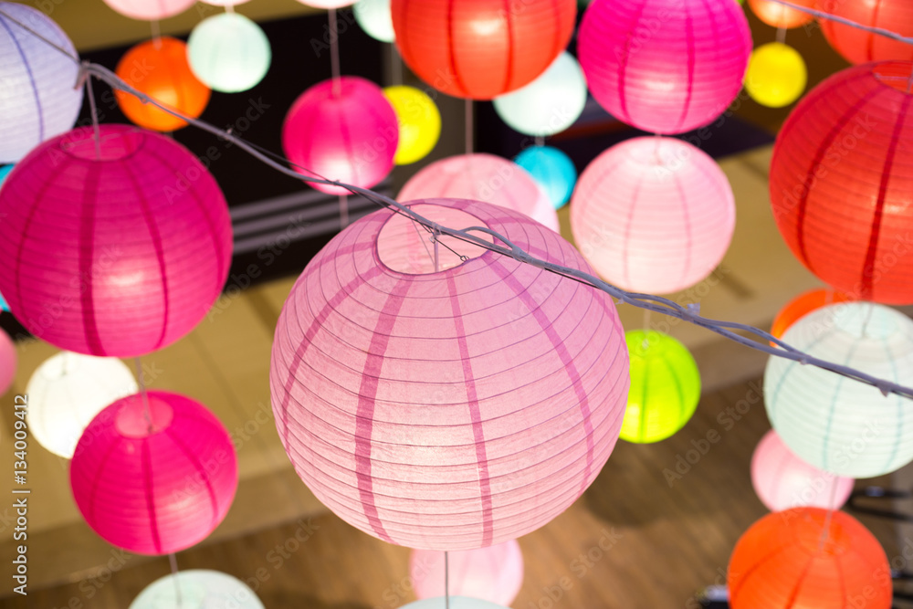 sea of colorful lanterns