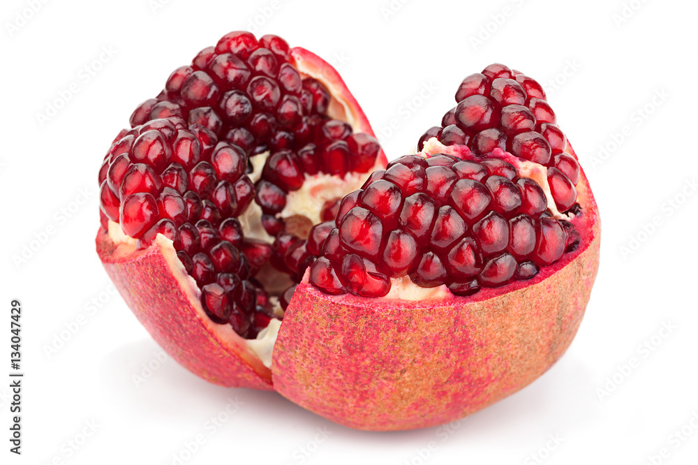 Pomegranate fruit on white