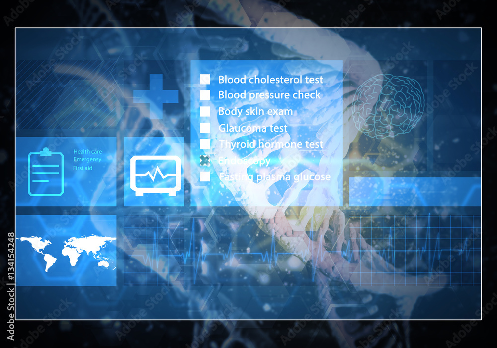 Medicine user interface, 3D rendering