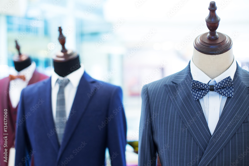 businessman suit on model in shopping mall