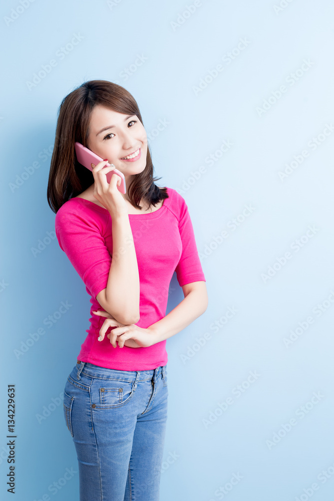 beauty woman talk on phone