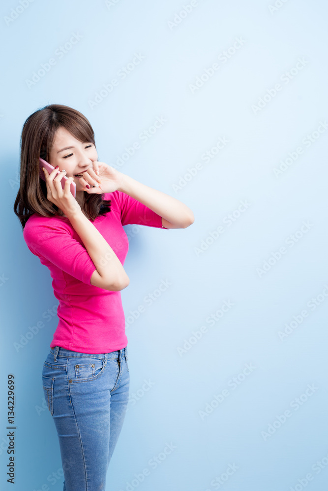 beauty woman talk on phone