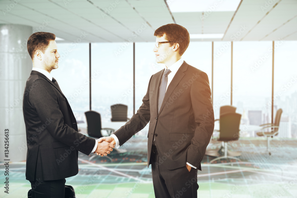 european businessmen shaking hands