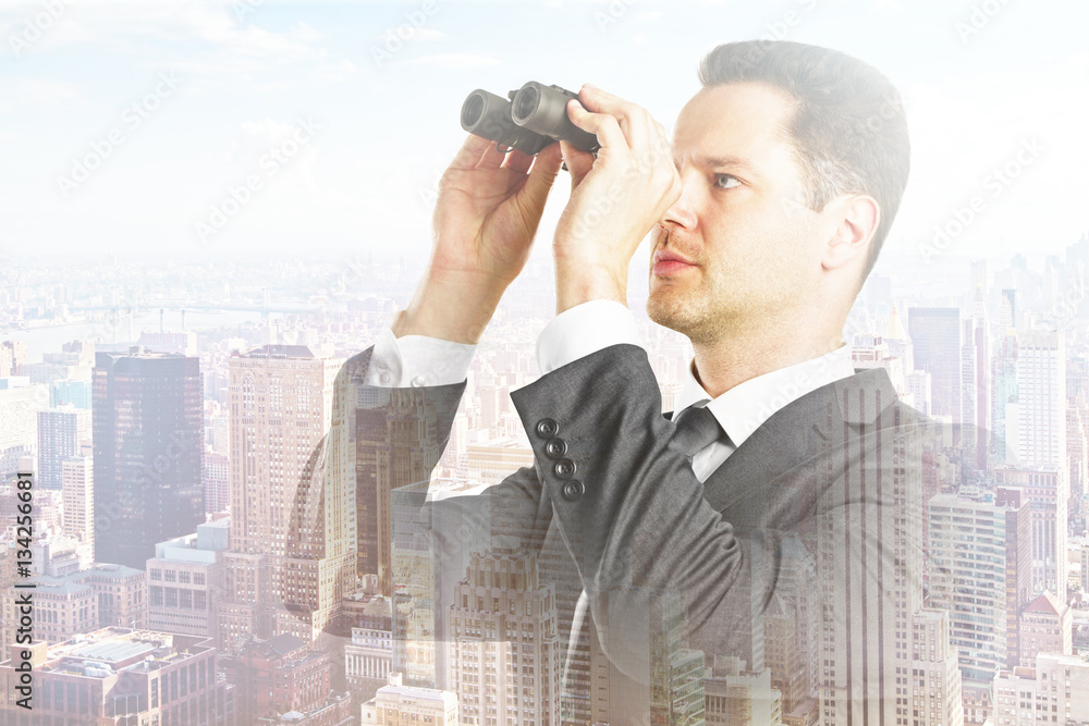 businessman with binoculars