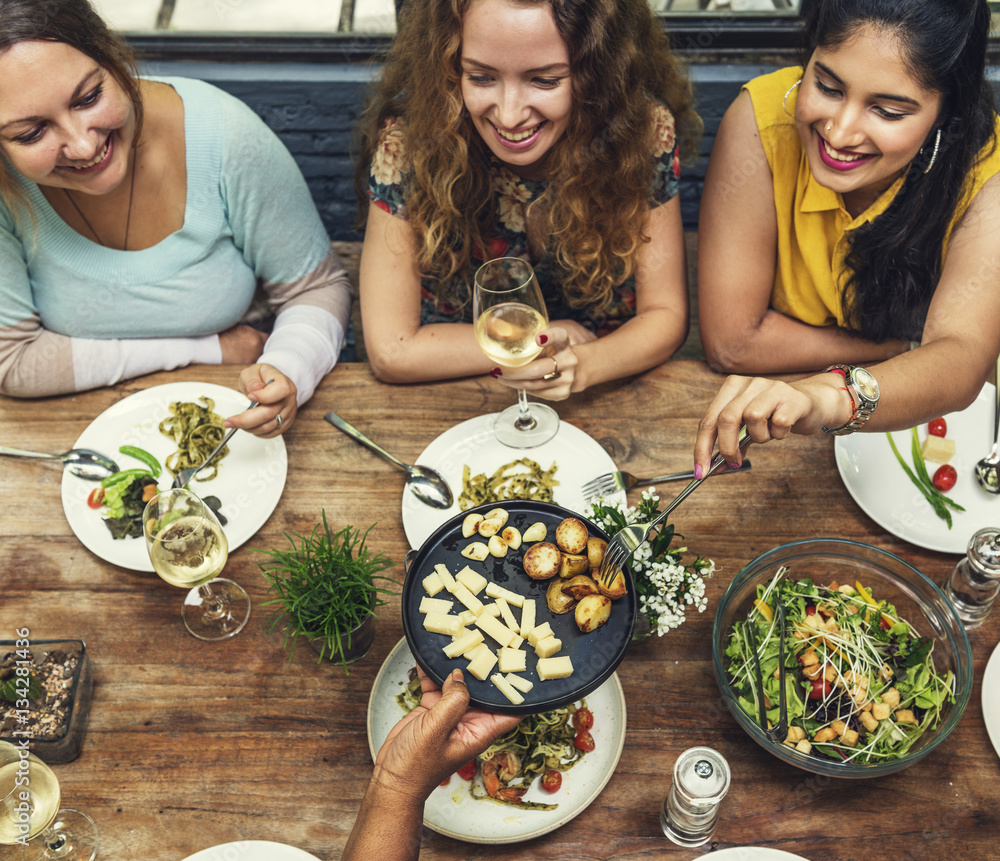 Women Communication Dinner Together Concept