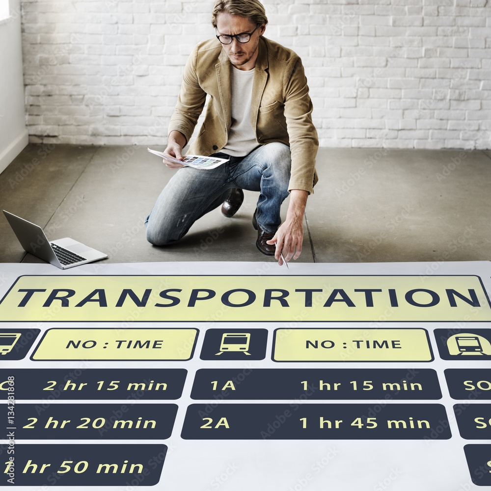 Bus Route Express Terminal Schedule Concept