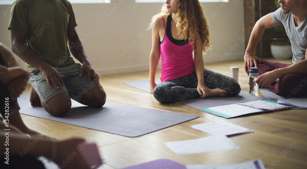 Diversity People Exercise Class Relax Concept