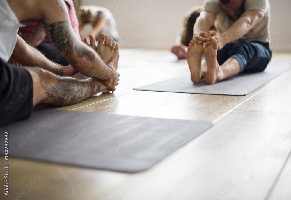 Diversity People Exercise Class Relax Concept